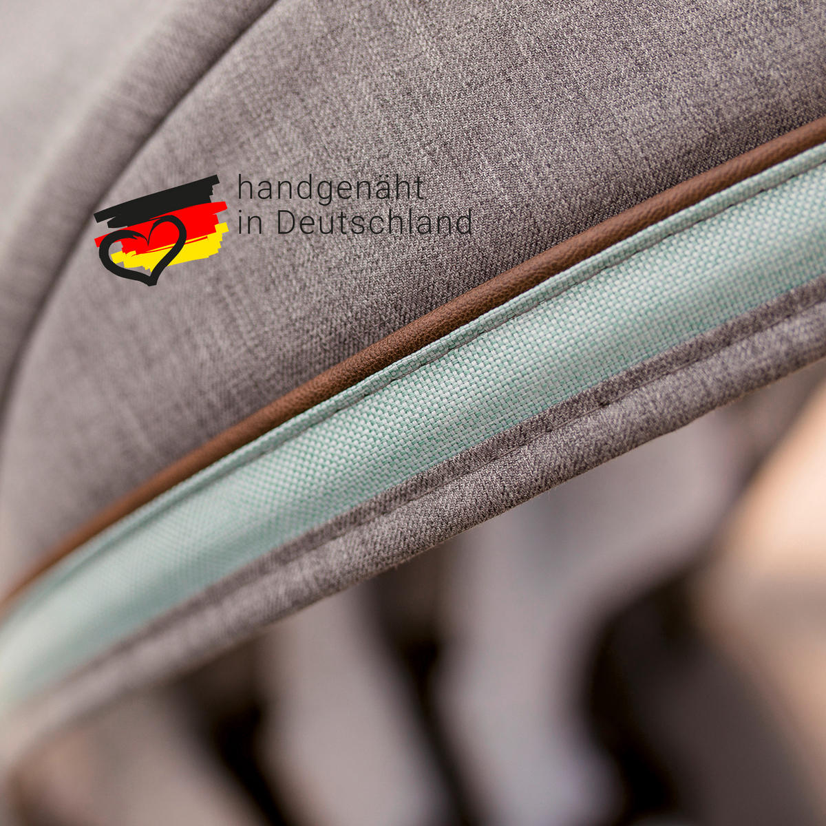 KINDERWAGENSET  F4 Air+   - Hellgrau/Schwarz, Basics, Textil/Metall (57/129/100cm) - Gesslein
