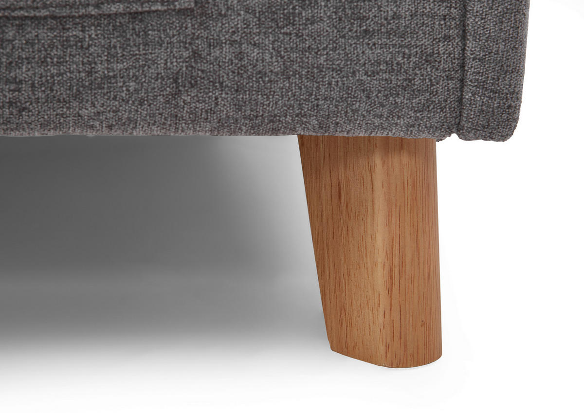 POLSTERLIEGE in Flachgewebe Grau  - Eichefarben/Grau, Konventionell, Holz/Textil (140/200cm) - home24