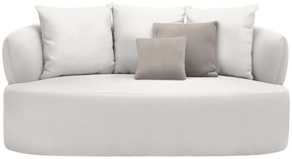 2-SITZER-SOFA  in Plüsch Creme  - Greige/Creme, MODERN, Kunststoff/Textil (177/86/105cm) - Hom`in
