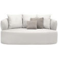 2-SITZER-SOFA in Plüsch Creme  - Greige/Creme, MODERN, Kunststoff/Textil (177/86/105cm) - Hom`in