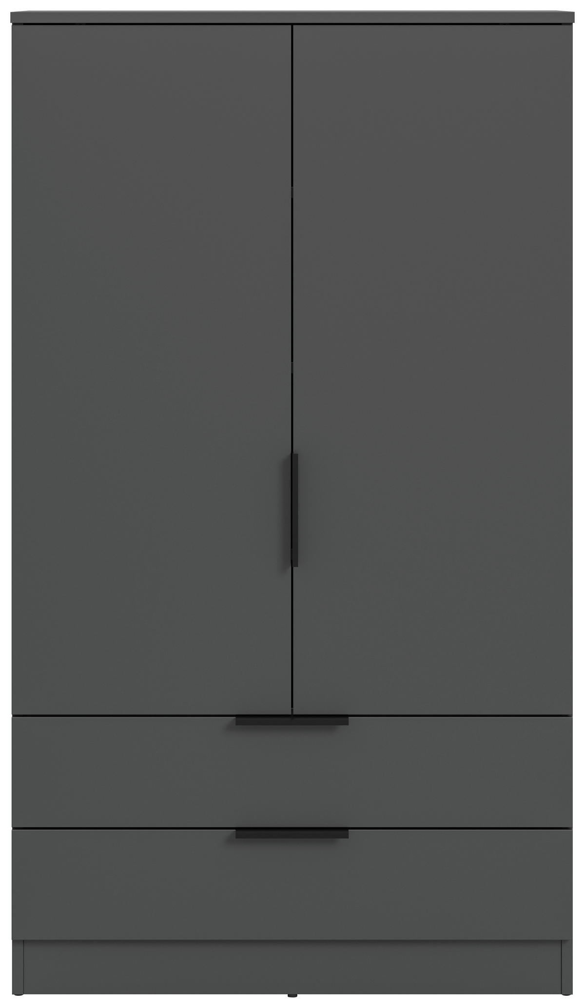 DREHTÜRENSCHRANK 80/140/37 cm,  in Anthrazit, 2-türig  - Anthrazit/Schwarz, MODERN, Holzwerkstoff/Kunststoff (80/140/37cm) - MID.YOU