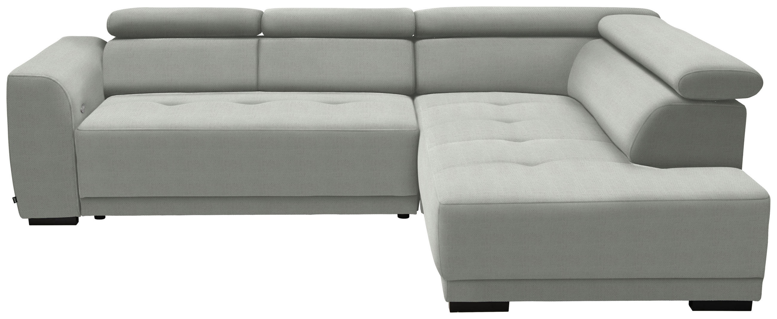 ECKSOFA in Struktur Silberfarben  - Silberfarben/Schwarz, Design, Kunststoff/Textil (284/205cm) - MID.YOU