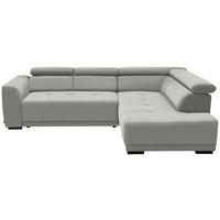ECKSOFA in Struktur Silberfarben  - Silberfarben/Schwarz, Design, Kunststoff/Textil (284/205cm) - MID.YOU