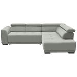 ECKSOFA in Struktur Silberfarben  284/205 cm  - Silberfarben/Schwarz, Design, Kunststoff/Textil (284/205cm) - Xora