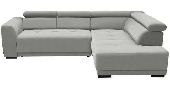 ECKSOFA in Struktur Silberfarben 284/205 cm - Silberfarben/Schwarz, Design, Kunststoff/Textil (284/205cm) - Xora
