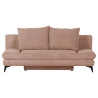 SCHLAFSOFA Cord Rosa  - Schwarz/Rosa, KONVENTIONELL, Textil/Metall (200/78/95cm) - Carryhome
