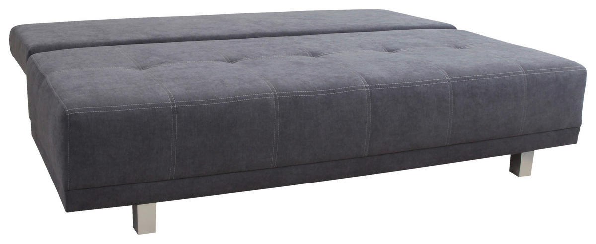 SCHLAFSOFA in Samt Anthrazit  - Chromfarben/Anthrazit, Design, Kunststoff/Textil (194/77/89cm) - MID.YOU