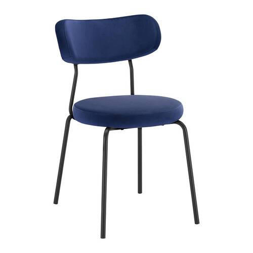 STUHL - Blau/Schwarz, MODERN, Holz/Textil (51/82/63cm) - Bessagi Home