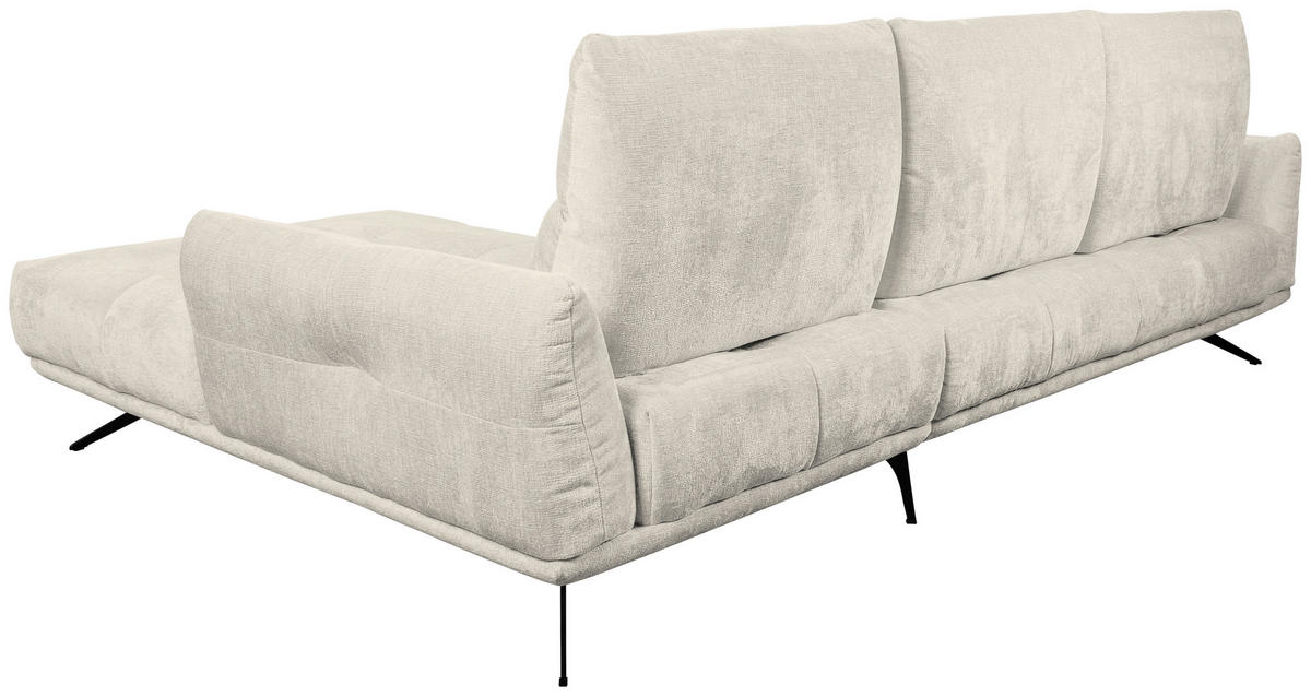 HÖRNSOFFA i chenille cremefärgad  - svart/cremefärgad, Design, metall/textil (298/195cm) - Stylife