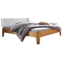 BETT 160/200 cm  in Weiß, Eichefarben  - Eichefarben/Weiß, Design, Holz/Textil (160/200cm) - Hasena