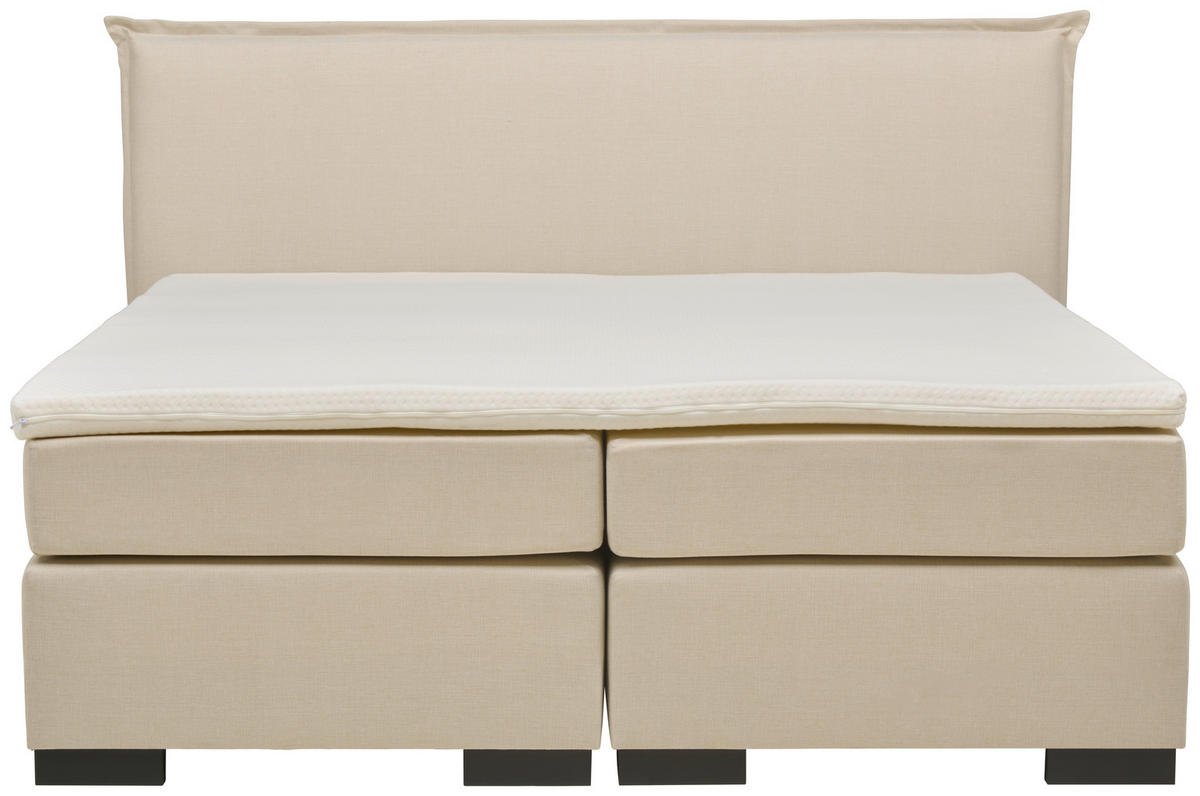 BOXSPRINGBETT 180/200 cm  in Beige  - Beige/Schwarz, MODERN, Karton/Holz (180/200cm) - MID.YOU