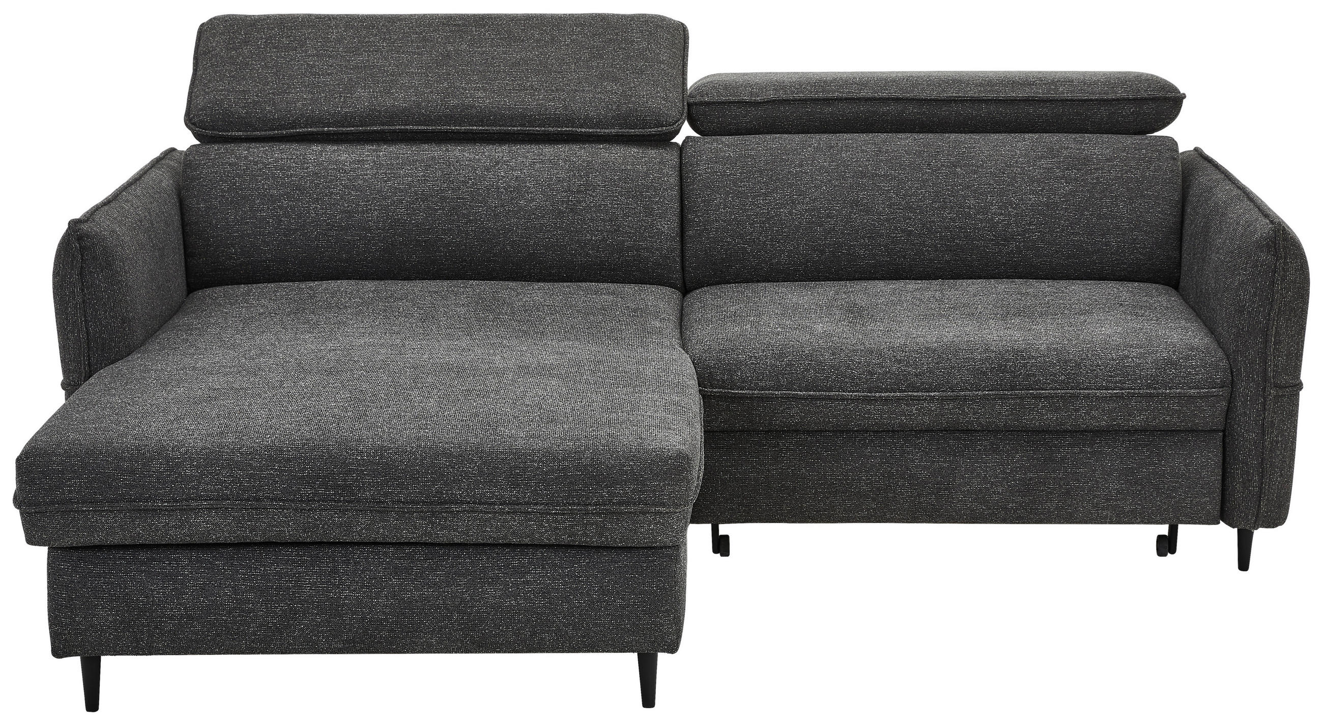 ECKSOFA in Struktur Dunkelgrau  - Dunkelgrau/Schwarz, Design, Holz/Textil (185/232cm) - Stylife
