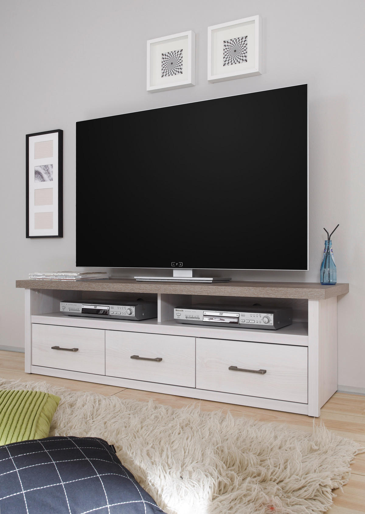 TV-ELEMENT 148/46/43 cm  - Trüffeleichefarben/Graphitfarben, LIFESTYLE, Holzwerkstoff/Metall (148/46/43cm) - Carryhome