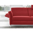 2,5-SITZER Latina in Echtleder Rot   - Rot/Alufarben, Design, Leder/Metall (164cm) - Dieter Knoll