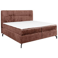 BOXSPRINGBETT 180/200 cm  in Rotbraun  - Rotbraun/Schwarz, Design, Textil/Metall (180/200cm) - Esposa