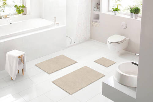BADEMATTE Beige 65/115 cm  - Beige, Basics, Kunststoff/Textil (65/115cm) - Grund