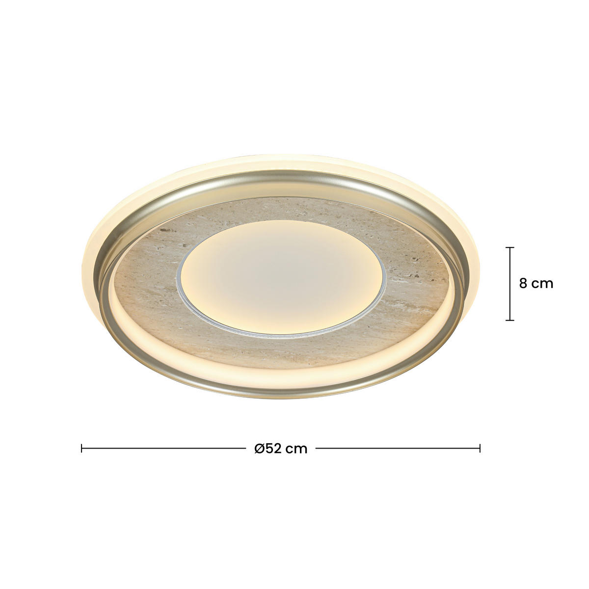 DECKENLEUCHTE 52/8 cm  - Chromfarben/Champagner, Trend, Kunststoff/Metall (52/8cm) - Collett's Monde