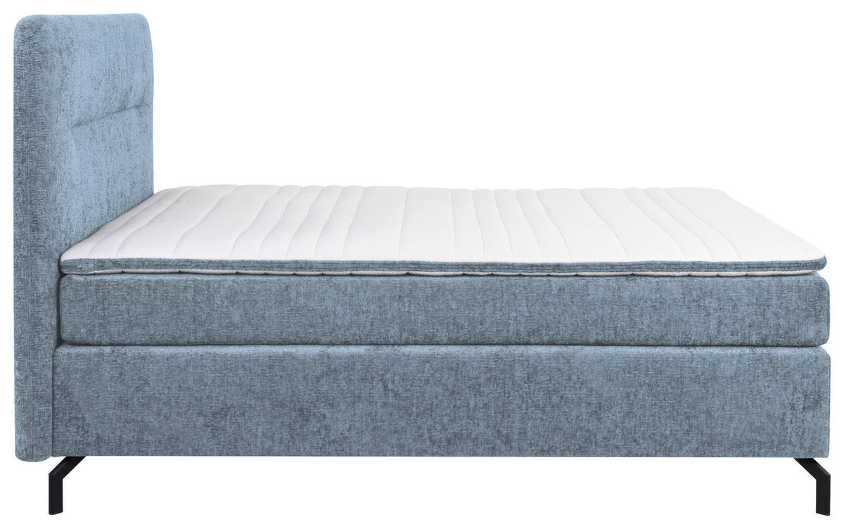 BOXSPRINGBETT 140/200 cm  in Hellblau  - Schwarz/Hellblau, Design, Textil/Metall (140/200cm) - Esposa