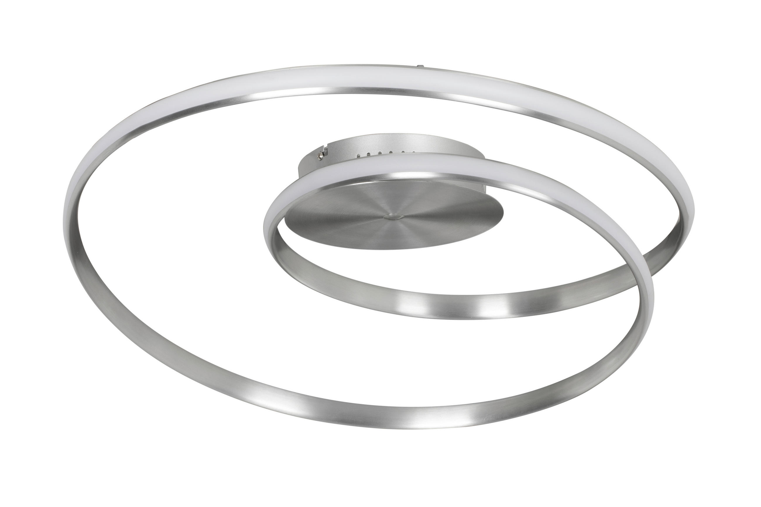 STROPNÉ LED SVIETIDLO, 56/24 cm  - biela/strieborná, Design, kov/plast (56/24cm) - Ambiente