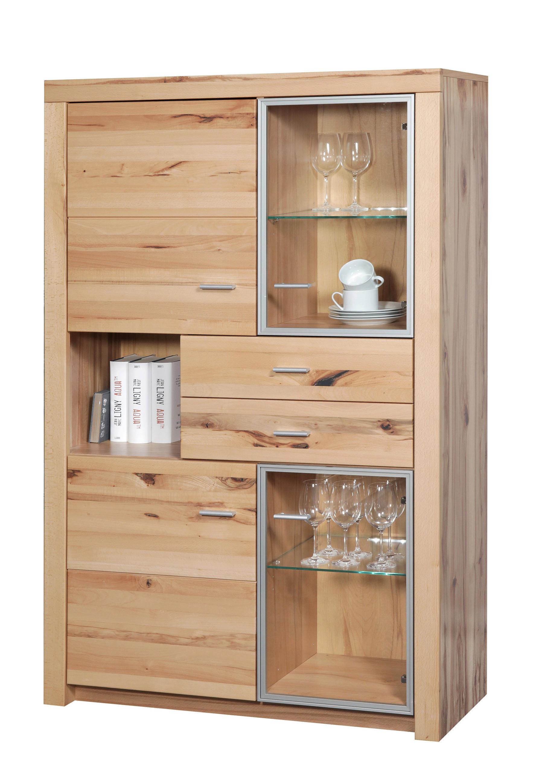 VISOKA KOMODA,  - Konvencionalno, les (102/166/38cm) - Valnatura