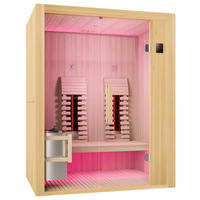 INFRAROTKABINE für 2 Personen  - Naturfarben, Basics, Glas/Holz (110/200/160cm) - Sanotechnik