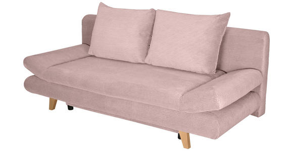 SCHLAFSOFA mit Schlafen auf Sitzhöhe, haustierfreundlicher Bezug Cord Altrosa - Buchefarben/Altrosa, KONVENTIONELL, Holz/Textil (200/75/85cm) - Carryhome