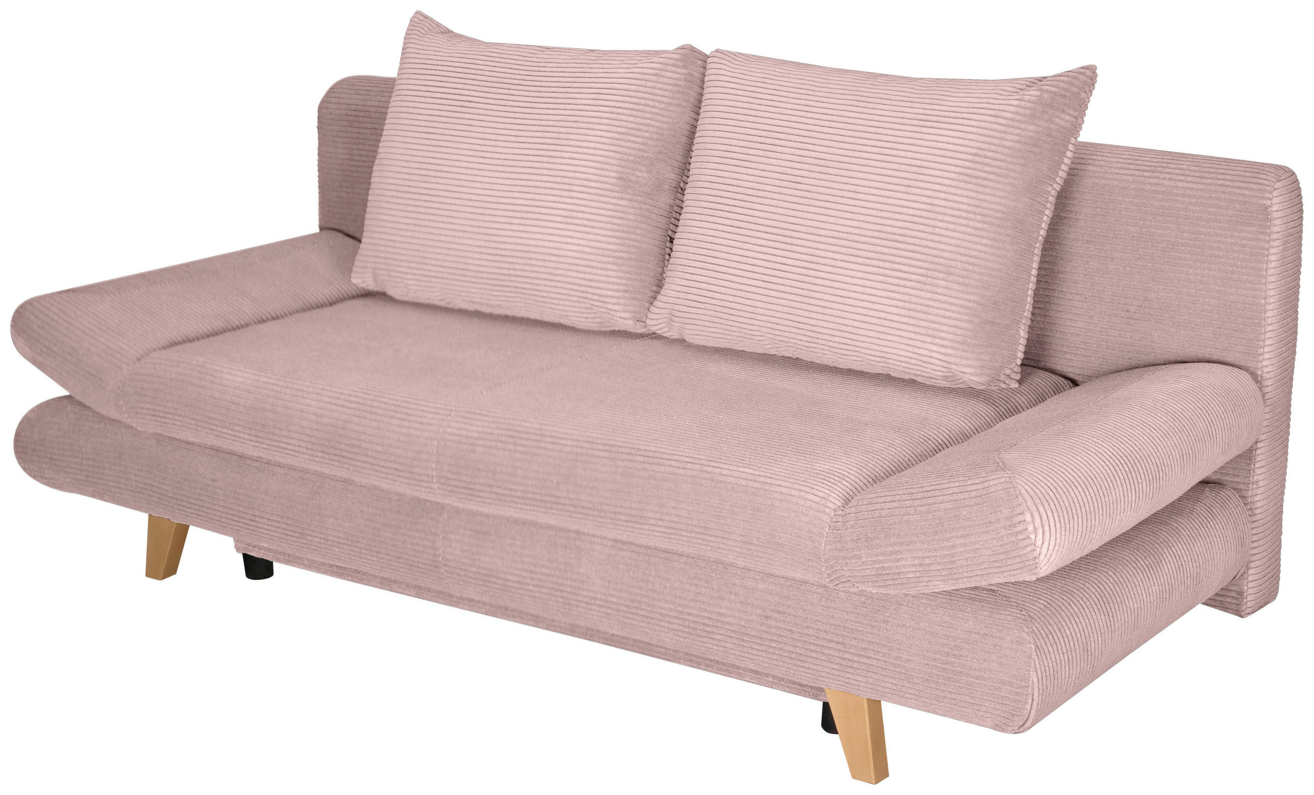 SCHLAFSOFA Cord Altrosa  - Buchefarben/Altrosa, KONVENTIONELL, Holz/Textil (200/75/85cm) - Carryhome