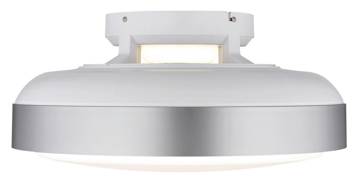 Deckenleuchte mit Ventilator CARNEY 45/20 cm   - Silberfarben/Opal, Basics, Kunststoff (45/20cm) - Globo