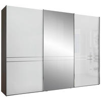 SCHWEBETÜRENSCHRANK Anthrazit, Weiss  - Chromfarben/Weiss, Konventionell, Glas/Holzwerkstoff (250/217/67cm) - Dieter Knoll