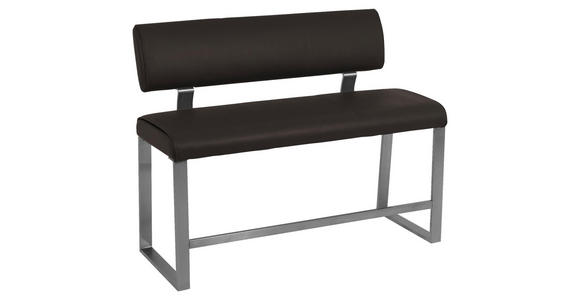 SITZBANK 140/105/60 cm in Braun, Edelstahlfarben - Edelstahlfarben/Braun, Design, Textil/Metall (140/105/60cm) - Dieter Knoll