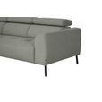 ECKSOFA in Struktur Hellgrau 205/280 cm - Hellgrau/Schwarz, Design, Textil/Metall (205/280cm) - Xora