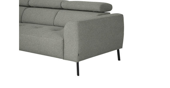 ECKSOFA in Struktur Hellgrau 205/280 cm - Hellgrau/Schwarz, Design, Textil/Metall (205/280cm) - Xora