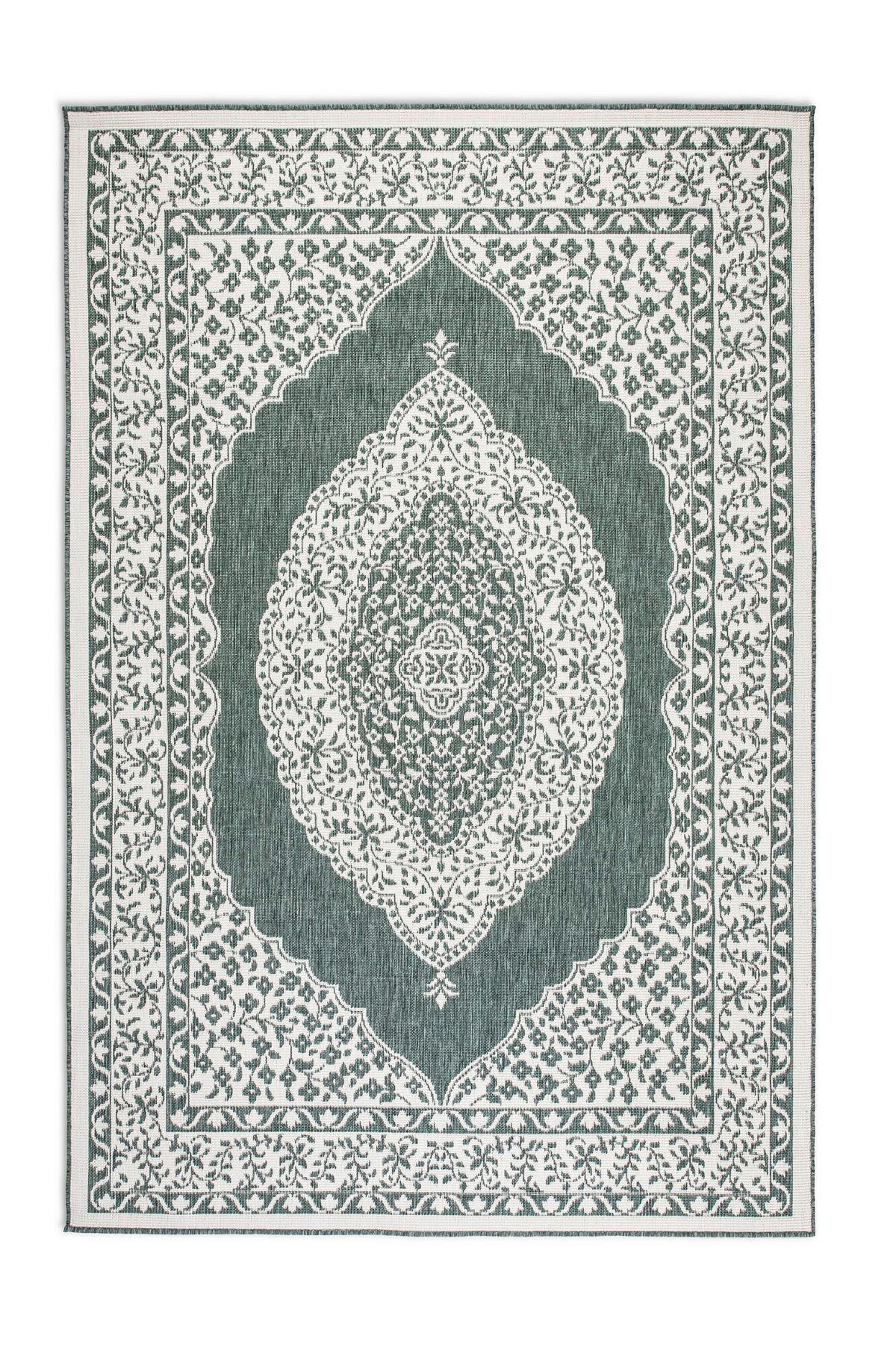 OUTDOORTEPPICH 120/170 cm Gemini Grün, Weiß  - Weiß/Grün, Design, Kunststoff (120/170cm)
