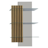 WANDREGAL  60/108/28 cm  - Wildeiche/Greige, Design, Glas/Holz (60/108/28cm) - Moderano