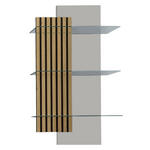 WANDREGAL  60/108/28 cm  - Wildeiche/Greige, Design, Glas/Holz (60/108/28cm) - Moderano