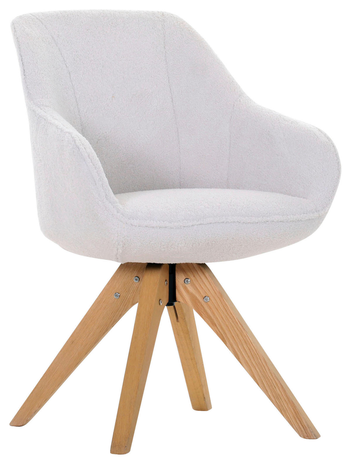 ARMLEHNSTUHL  in Bouclé, Teddystoff  - Eichefarben/Weiß, Design, Holz/Textil (60/83/65cm) - Landscape