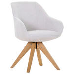 ARMLEHNSTUHL  Stoffauswahl, Typenauswahl, Sitzfläche 360° drehbar Bouclé, Teddystoff  - Eichefarben/Weiß, Design, Holz/Textil (60/83/65cm) - Landscape