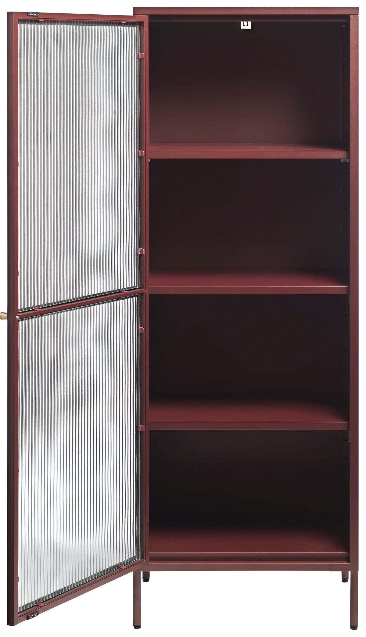VITRINSKÅP guldfärgad, vinröd  58/160/40 cm  - vinröd/guldfärgad, Design, metall/glas (58/160/40cm) - Lomoco