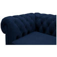 CHESTERFIELD-SOFA Webstoff Dunkelblau  - Wengefarben/Dunkelblau, LIFESTYLE, Holz/Textil (180/76,5/96cm) - Landscape