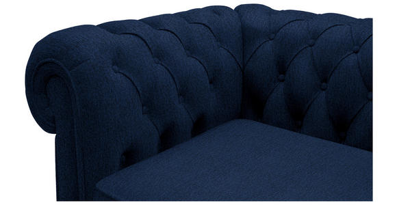 CHESTERFIELD-SOFA Webstoff Dunkelblau  - Wengefarben/Dunkelblau, LIFESTYLE, Holz/Textil (180/76,5/96cm) - Landscape