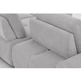 ECKSOFA in Velours Silberfarben  - Silberfarben/Schwarz, Design, Kunststoff/Textil (326/236cm) - Xora