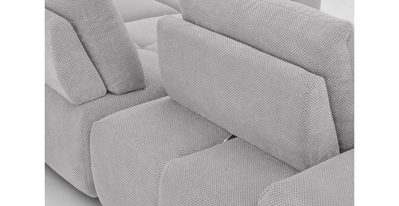 ECKSOFA in Velours Silberfarben  - Silberfarben/Schwarz, Design, Kunststoff/Textil (326/236cm) - Xora