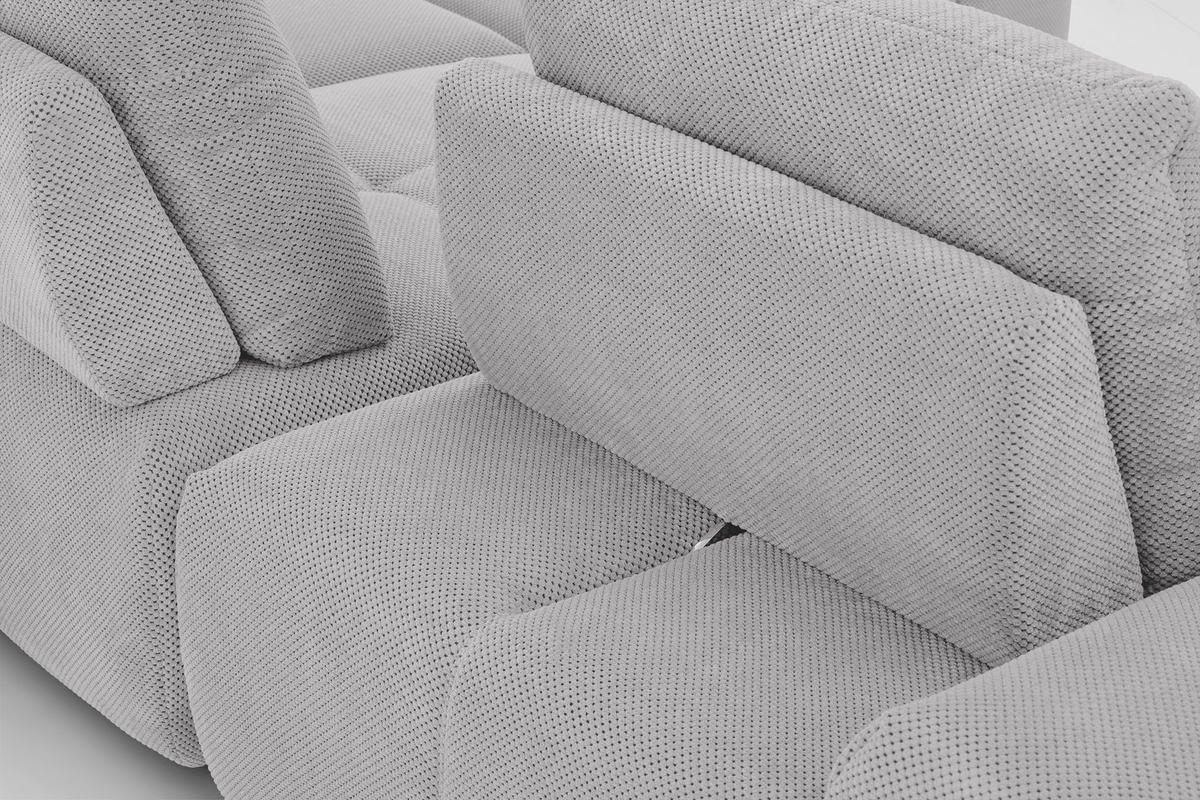 ECKSOFA in Velours Silberfarben  - Silberfarben/Schwarz, Design, Kunststoff/Textil (326/236cm) - Xora