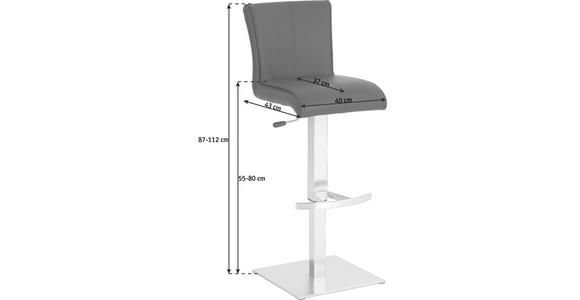 BARHOCKER in Metall, Textil Edelstahlfarben, Schwarz - Edelstahlfarben/Schwarz, Design, Textil/Metall (40/115/43cm) - Dieter Knoll