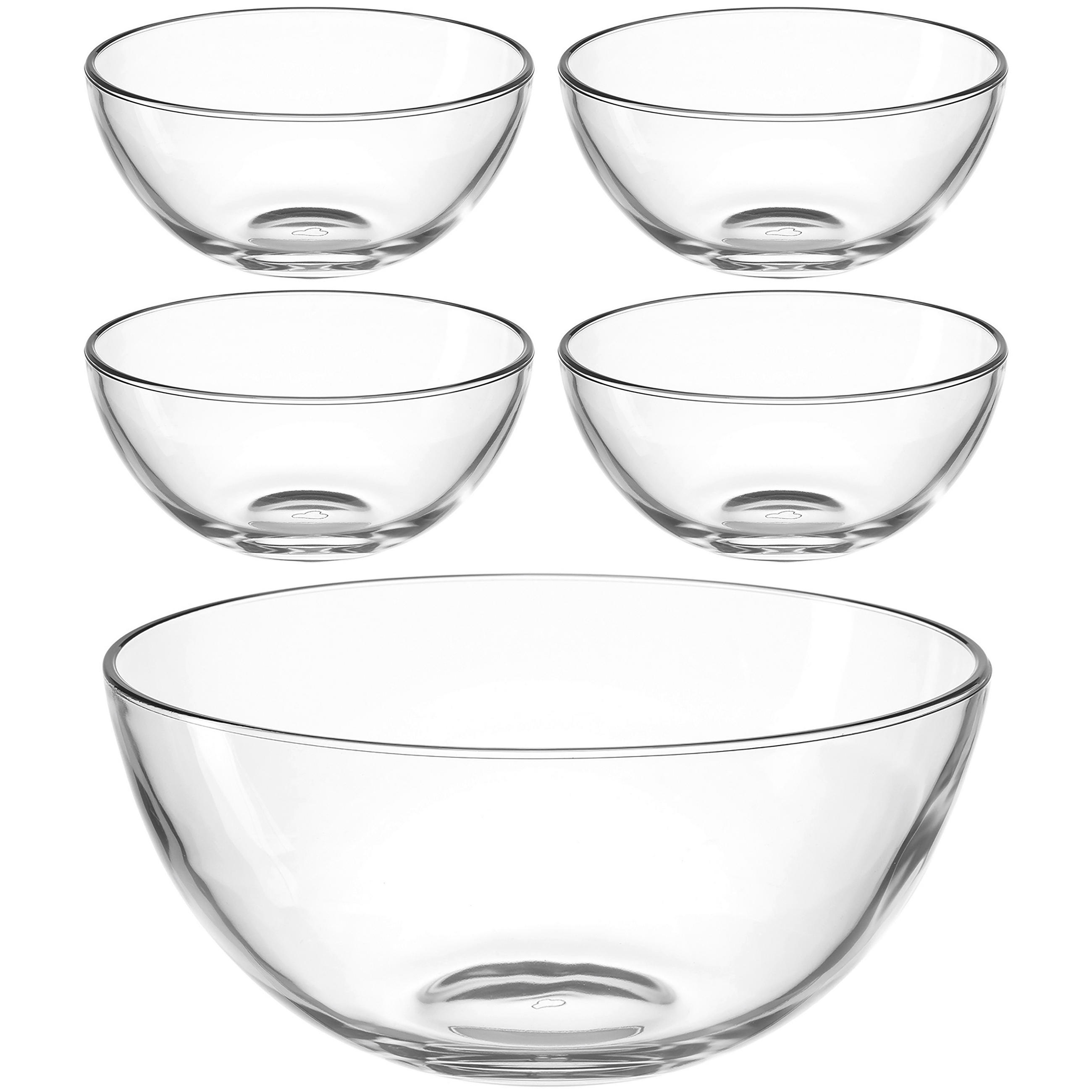 SCHÜSSELSET Cucina 5-teilig  - Transparent, Design, Glas (28,60/19,00/28,60cm) - Leonardo