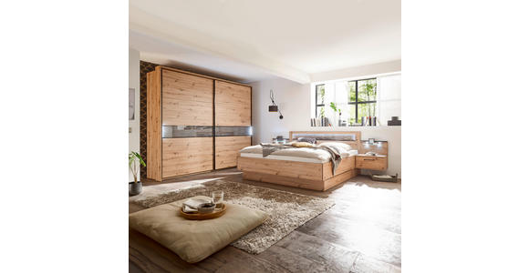 BETTANLAGE 180/200 cm  in Eichefarben  - Eichefarben, KONVENTIONELL, Holzwerkstoff/Kunststoff (180/200cm) - Xora