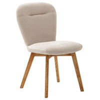 STUHL in Textil, Holz Weiß  - Eichefarben/Weiß, Design, Holz/Textil (50/88/64cm) - Livetastic