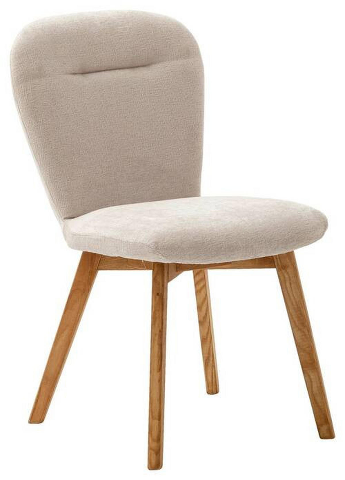 STUHL in Textil, Holz Weiß  - Eichefarben/Weiß, Design, Holz/Textil (50/88/64cm) - Livetastic