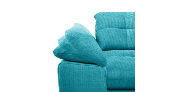 ECKSOFA in Mikrofaser Türkis 265/180 cm - Türkis/Chromfarben, Design, Textil/Metall (265/180cm) - Carryhome