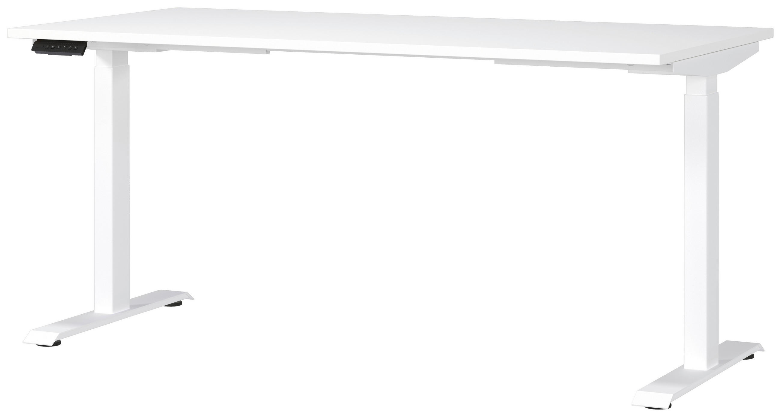 SCHREIBTISCH 160/80/72-118 cm Weiss höhenverstellbar elektrisch höhenverstellbar  - Weiss, Modern, Holzwerkstoff/Metall (160/80/72-118cm) - Novel